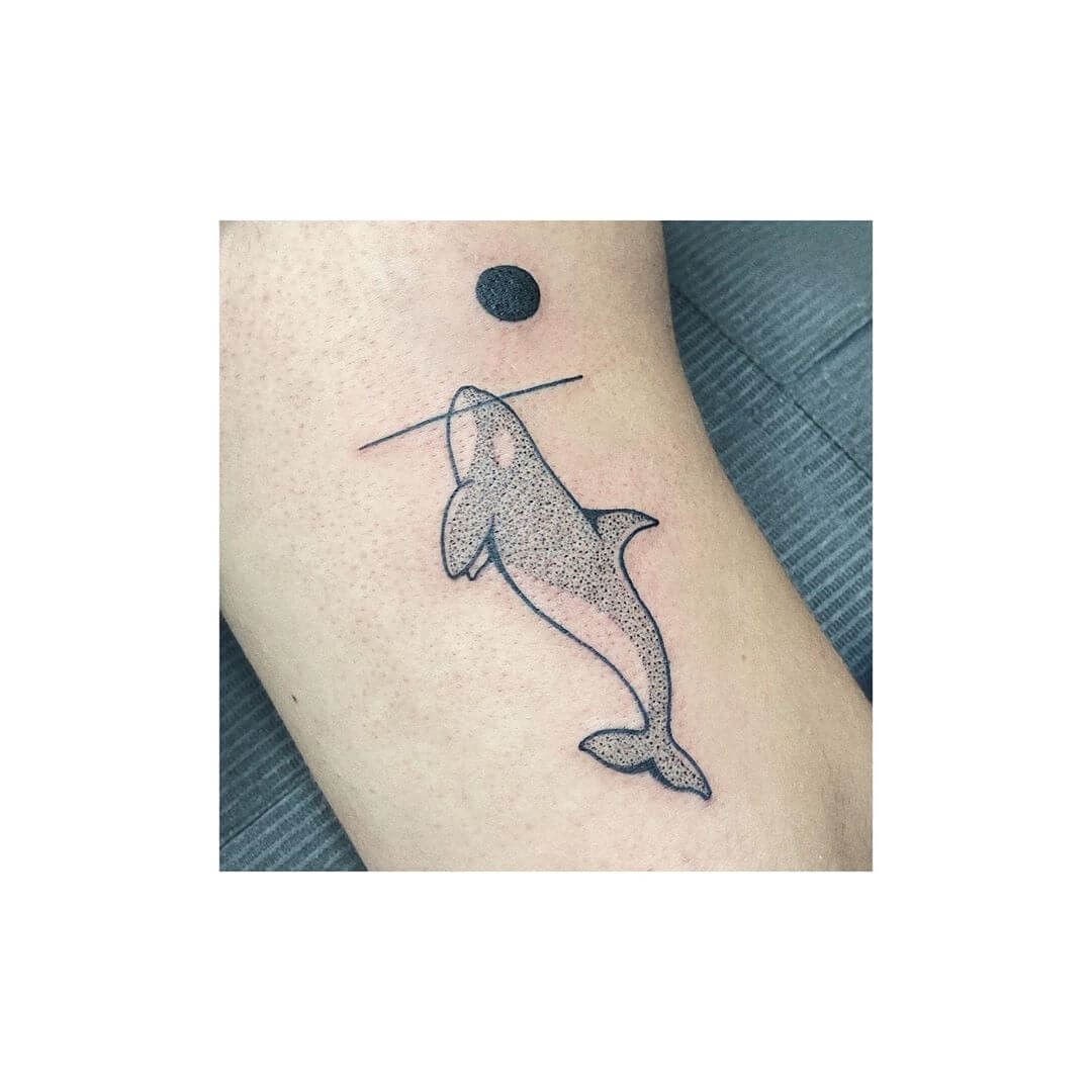 Simple Whale Tattoo Ideas For Men Orca Whale Dotwork Tattoo