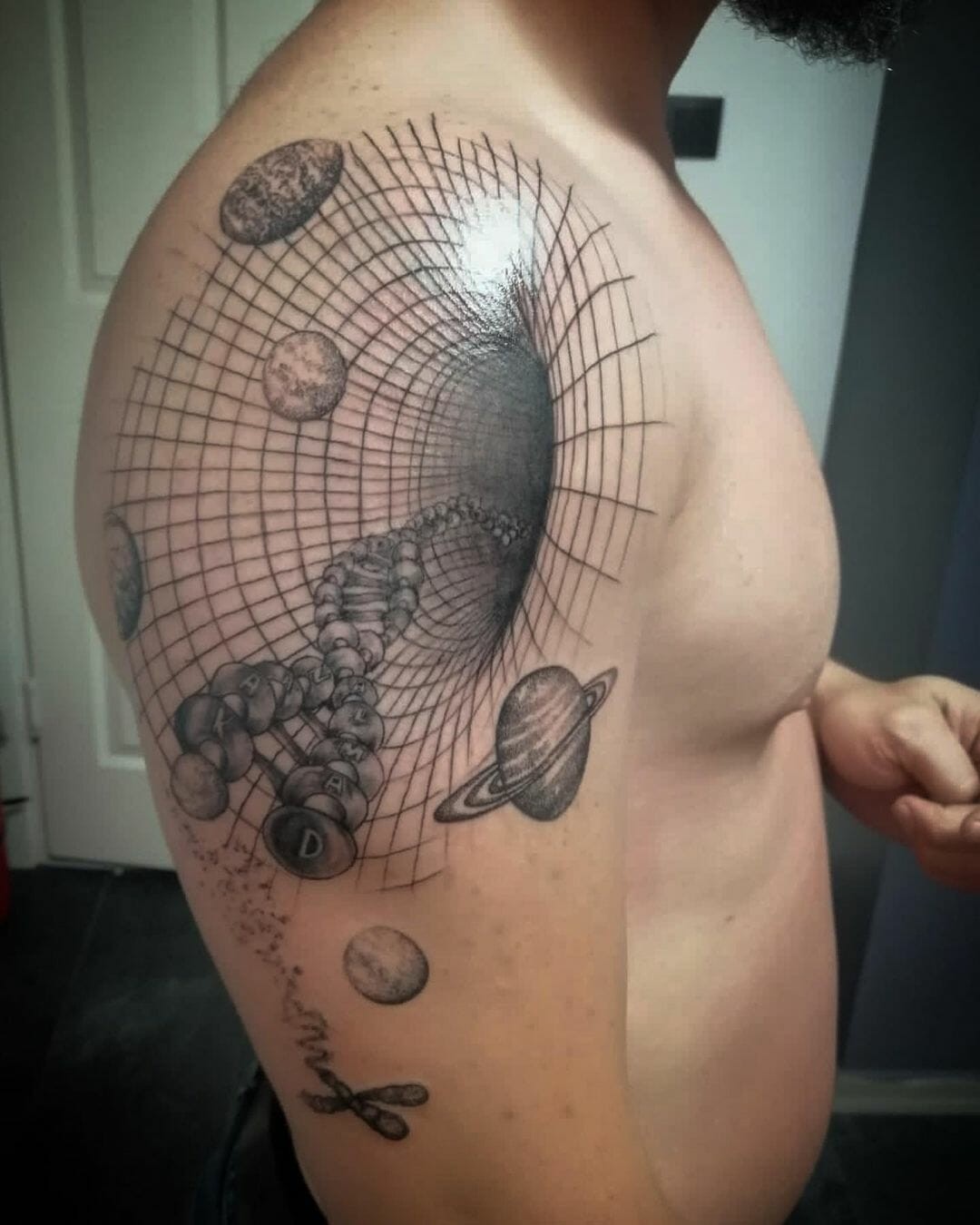 Black Hole Optical Illusion Tattoo