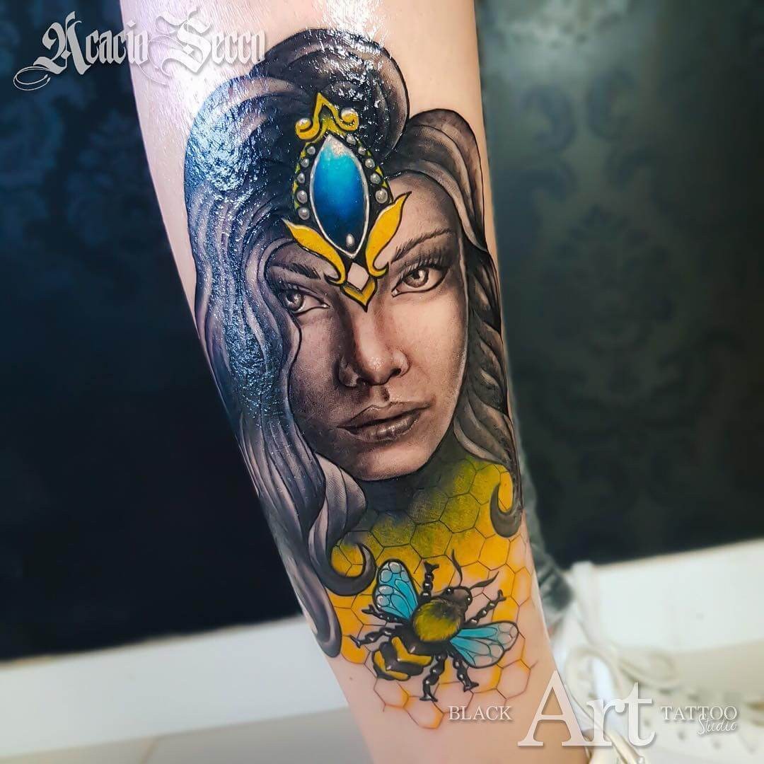 Superhero Bee Hive Tattoo