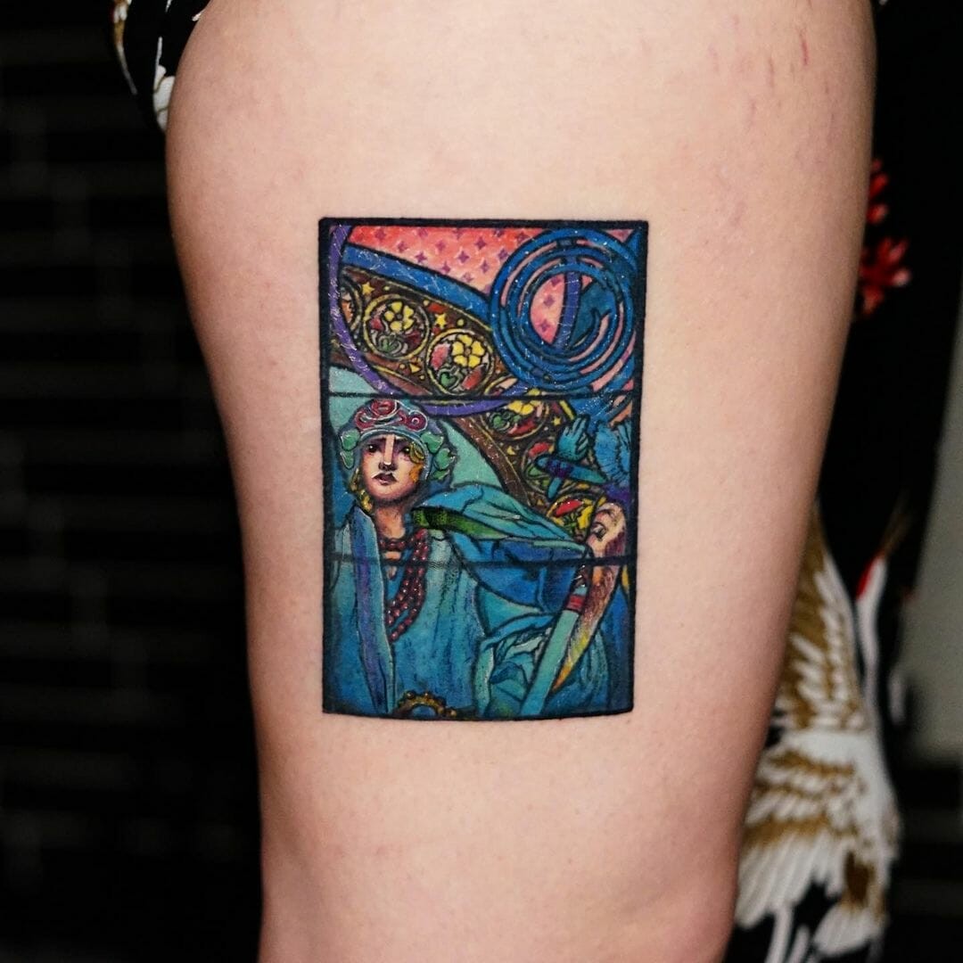 A Tattoo Of An Actual Stained Glass Window