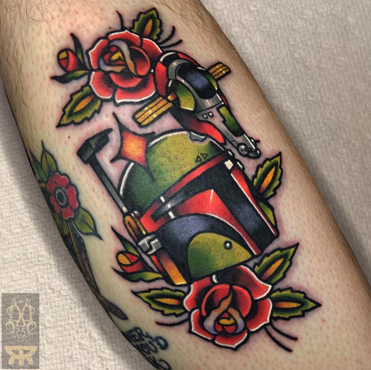 Bounty Hunter Boba Fett Traditional Star Wars Imperial Tattoo