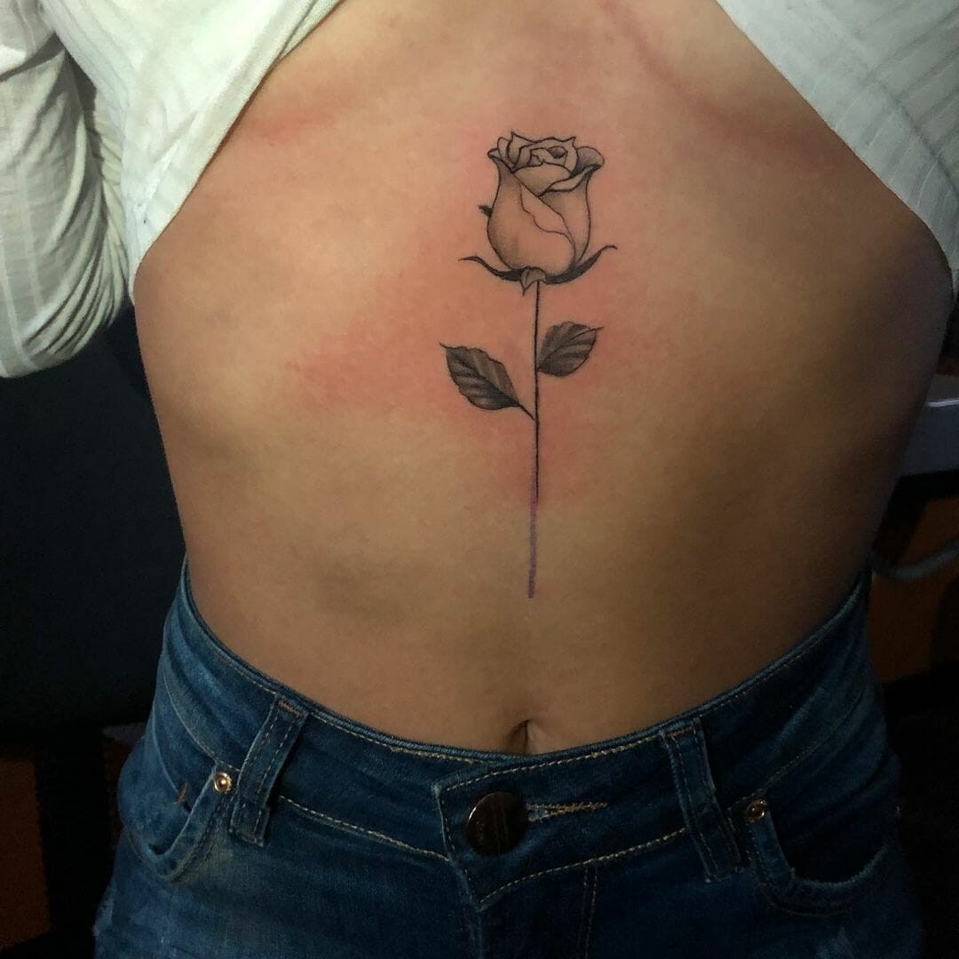 Rose Stomach Tattoo