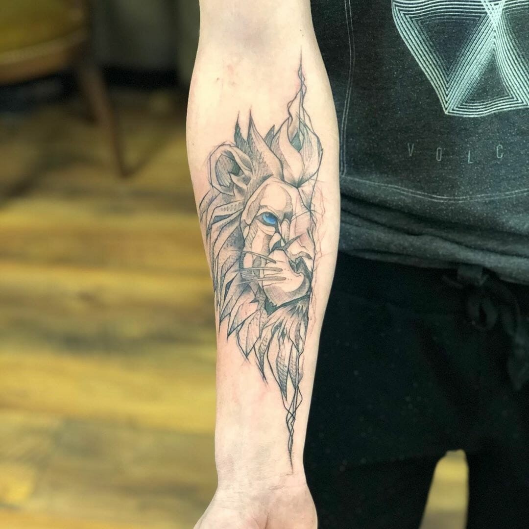 Geometric Lion Tattoos Illustration