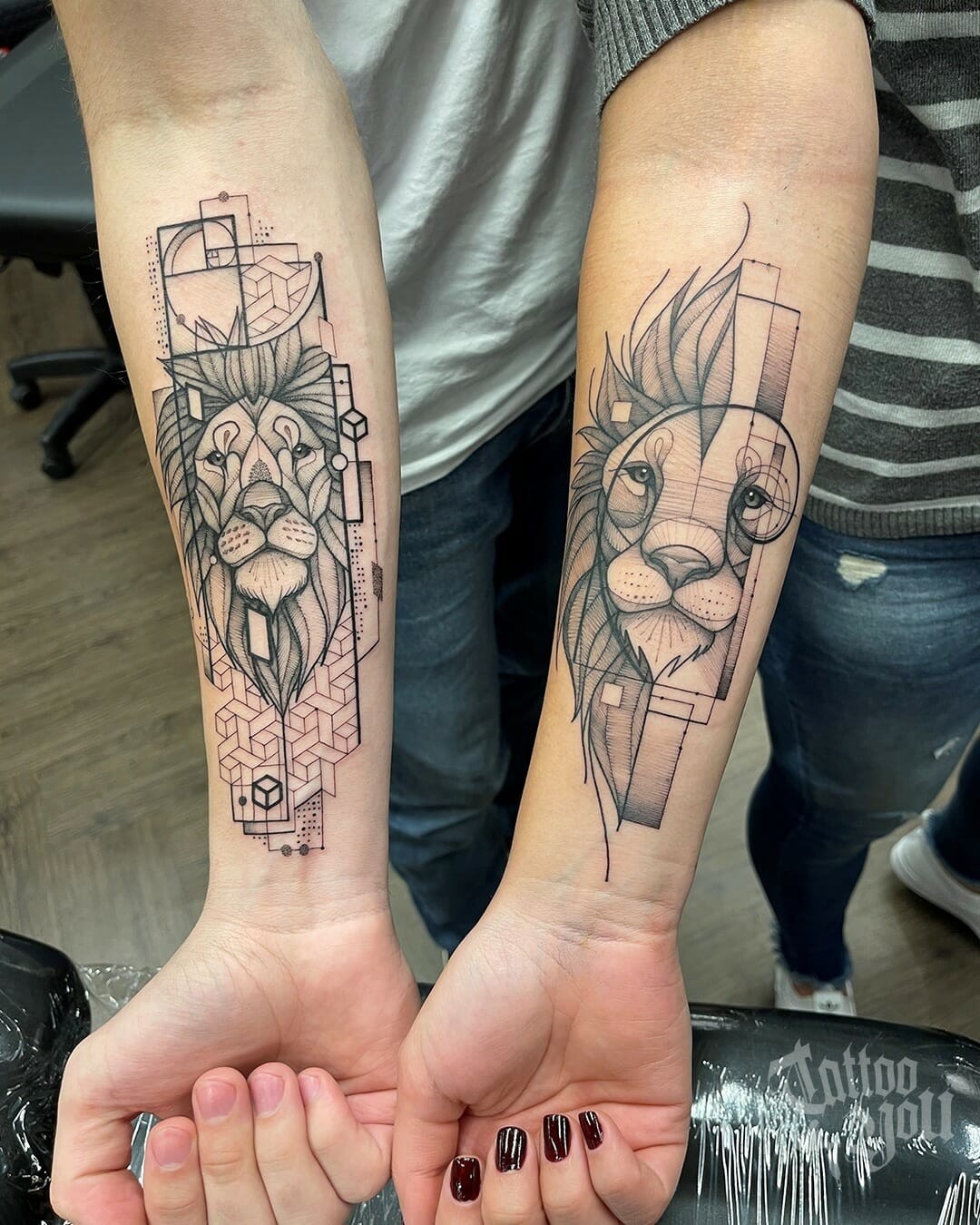 Geometric Lion Tattoo Designs