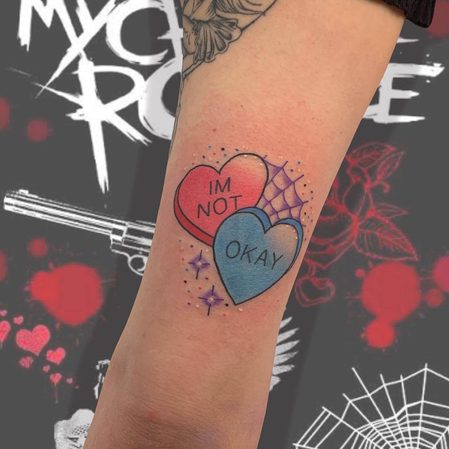 I′m Not Okay Candy Heart Tattoo