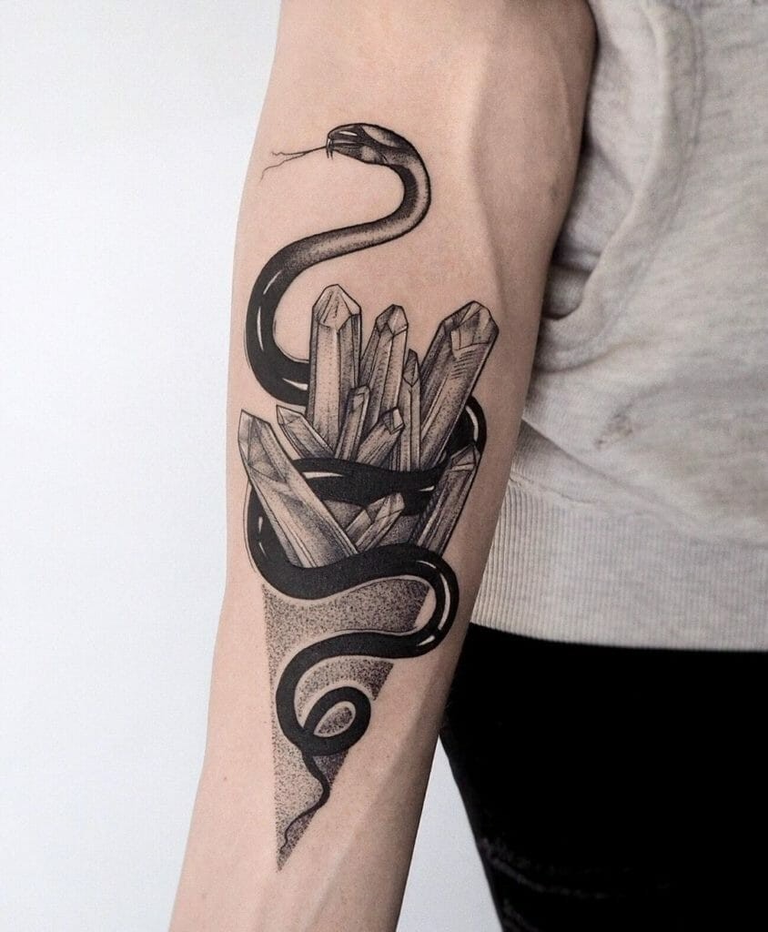 Snake Tattoo Art With Ancient Gems