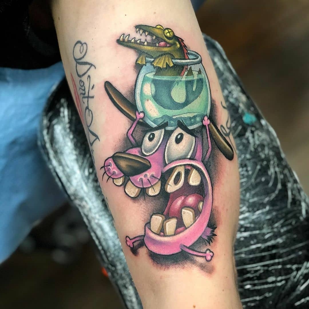 Courage Tattoo Cartoon Characters