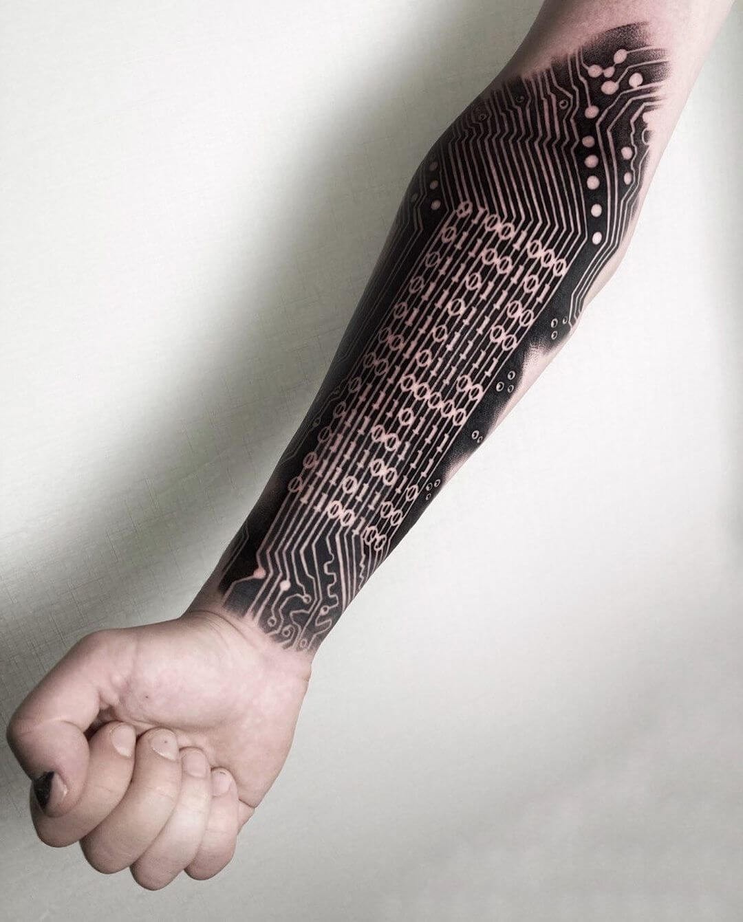 Computer Modem Binary Tattoo