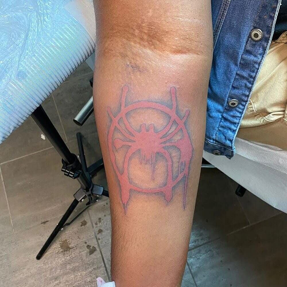 The Embossed Logo Spiderman Tattoo