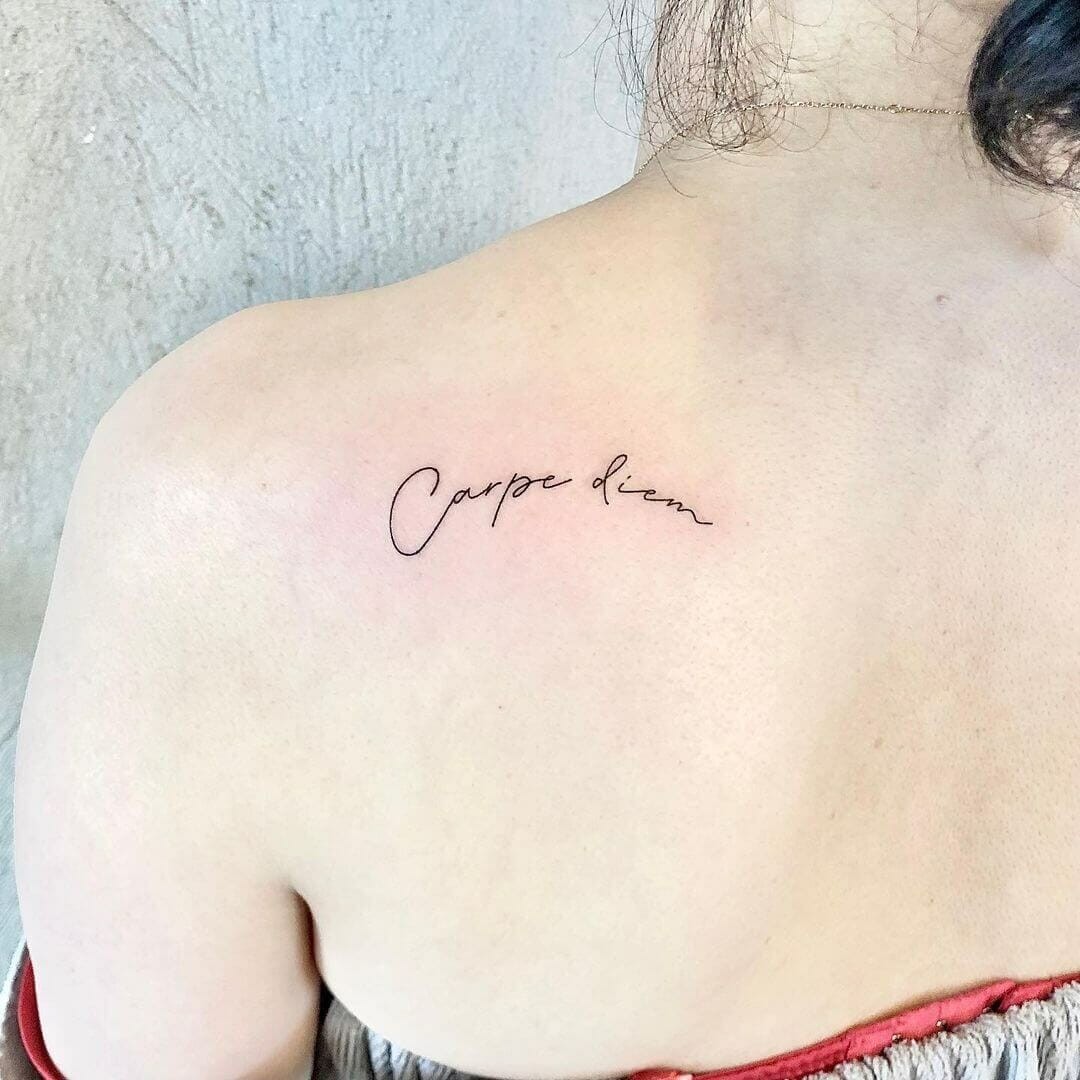 Black-Line Carpe Diem Tattoo