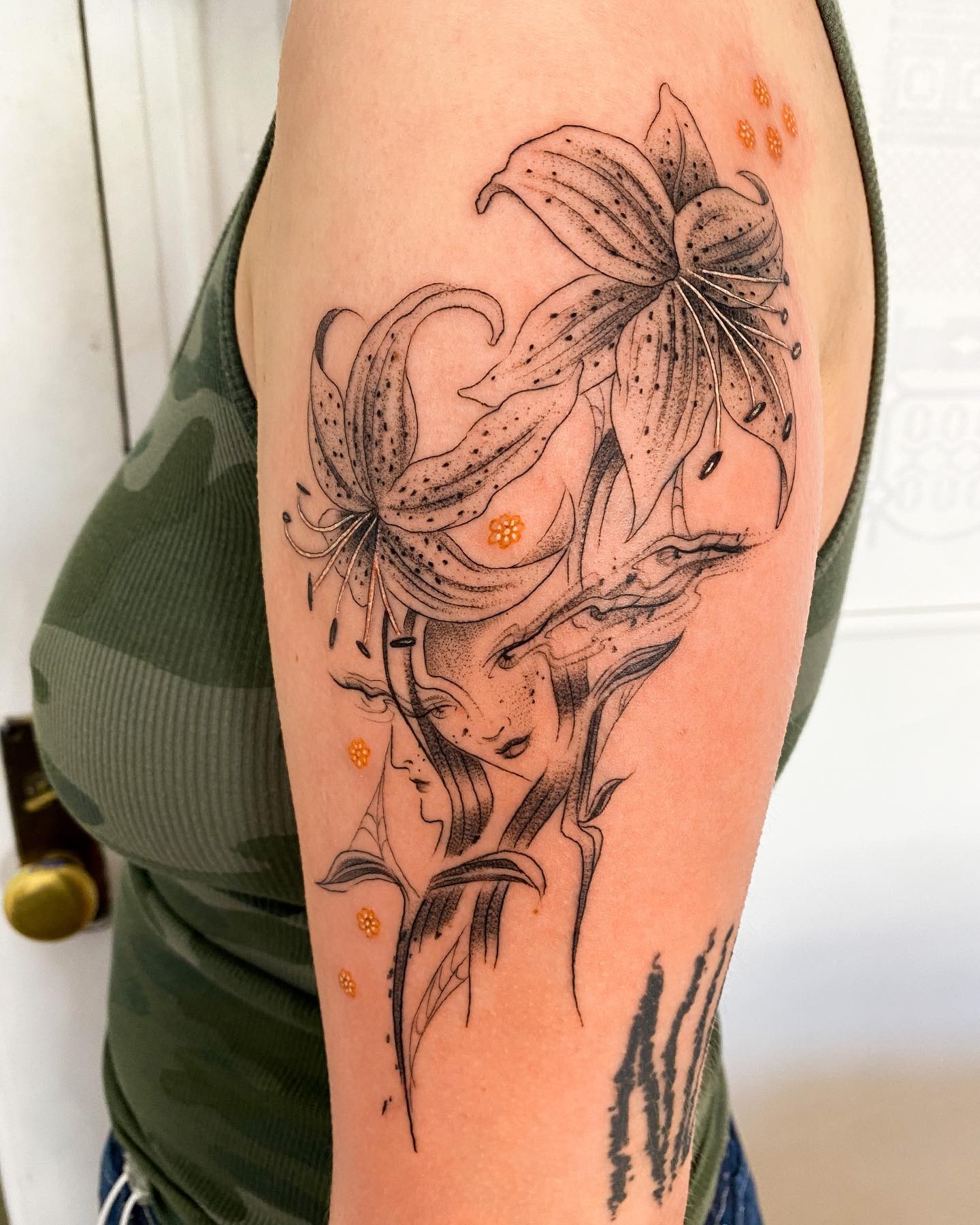 Mystic Blackwork Tiger Lily Tattoo