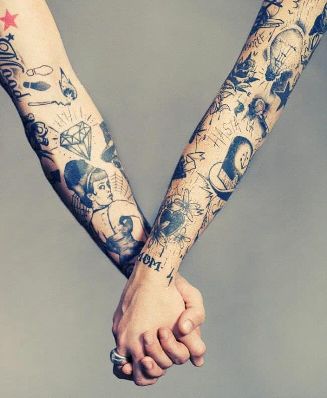 Couples Sleeve Tattoos