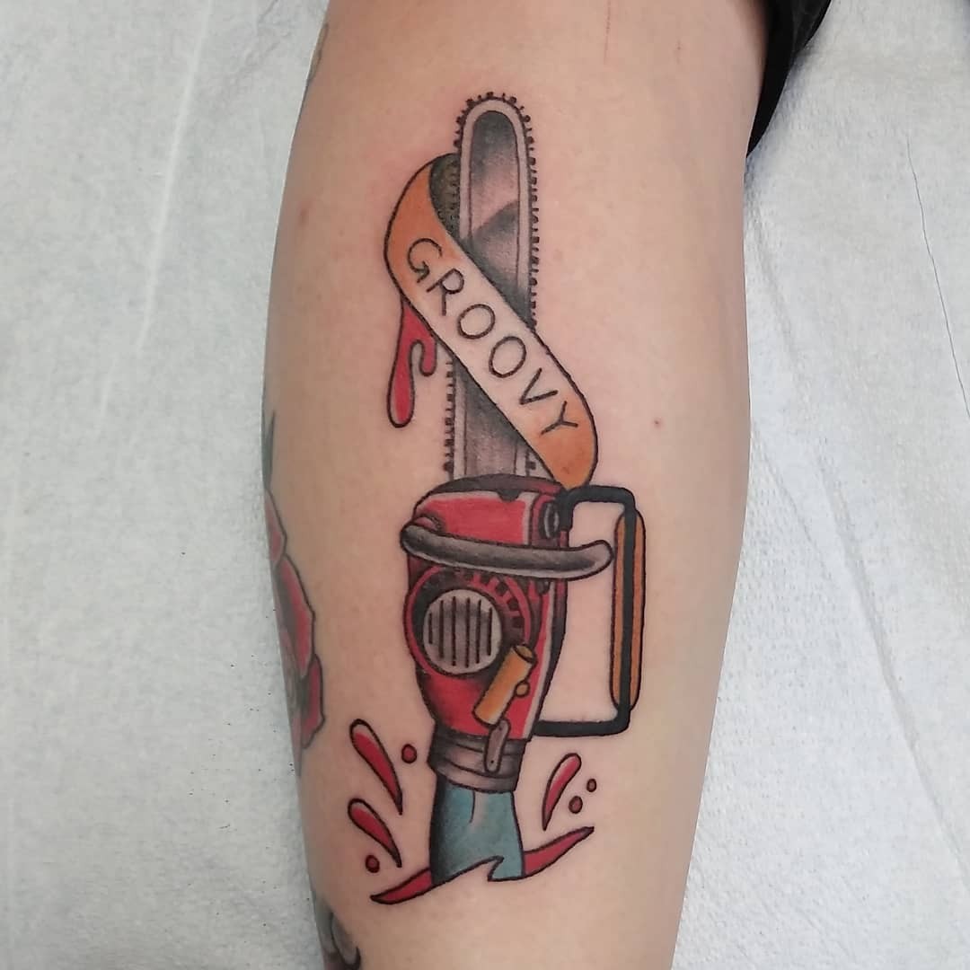 Fun ‘The Evil Dead’ Tattoos With The Word ‘Groovy’ On Them