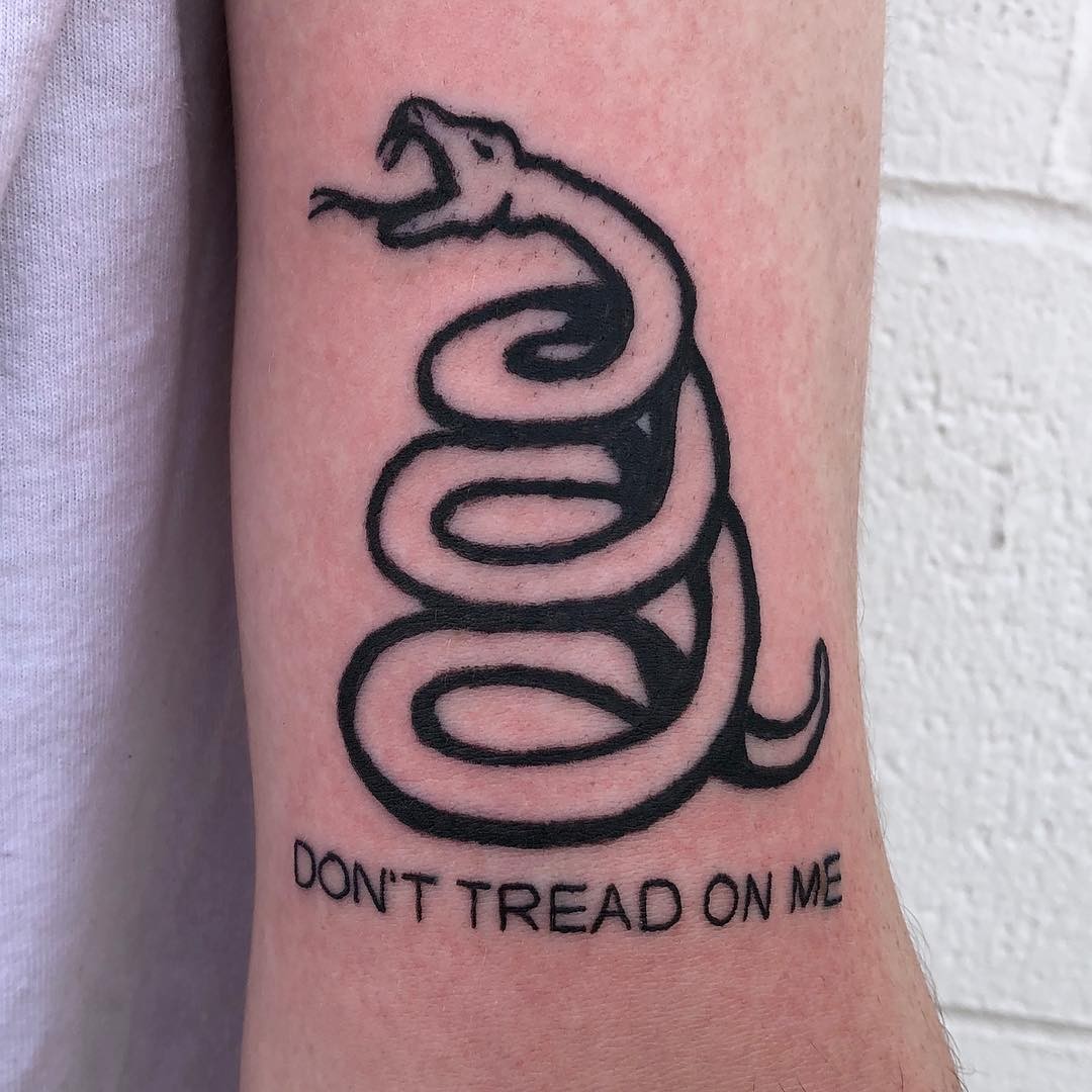 Minimal Dont Tread On Me Tattoo Design