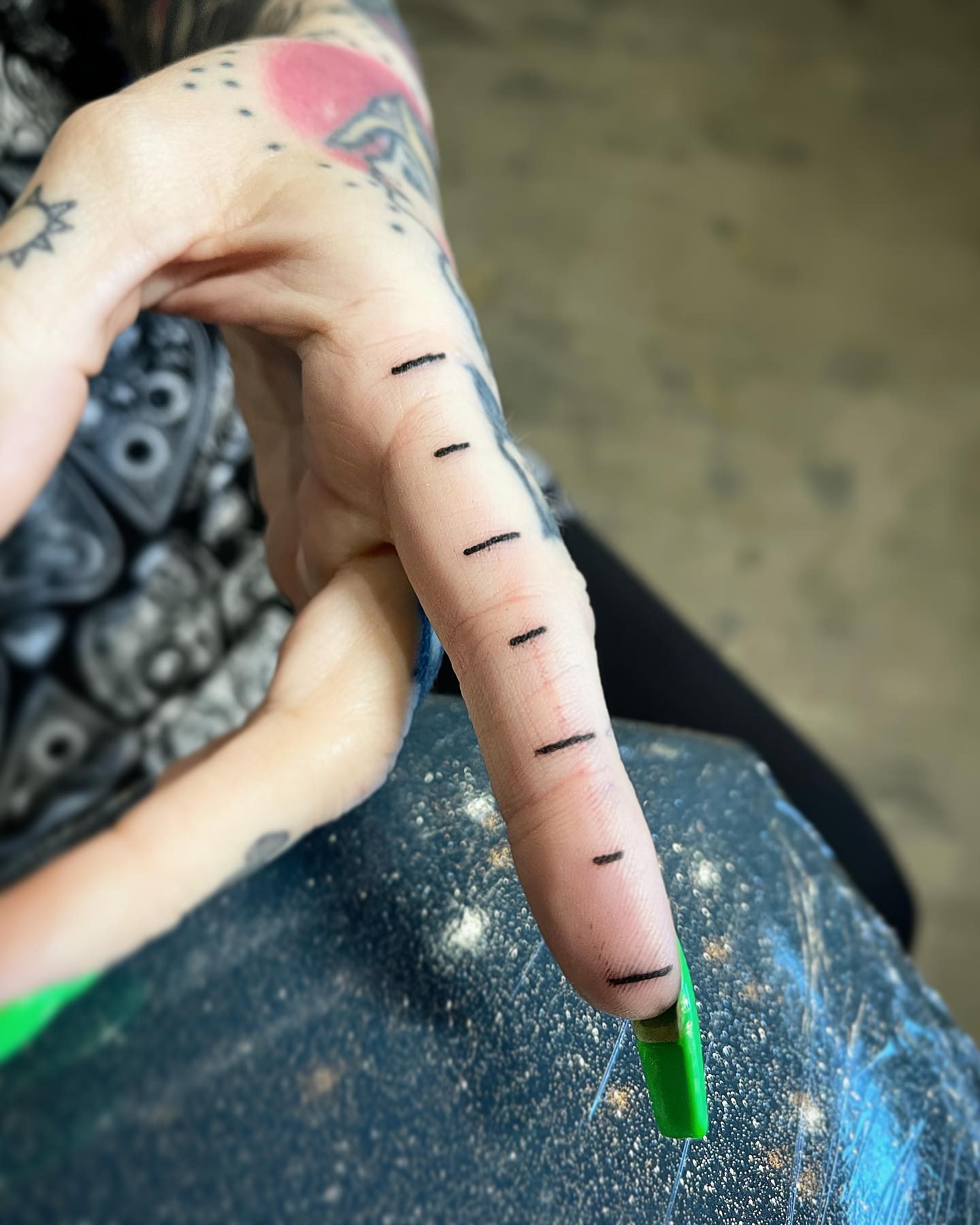 Minimalist Finger Ruler Tattoo