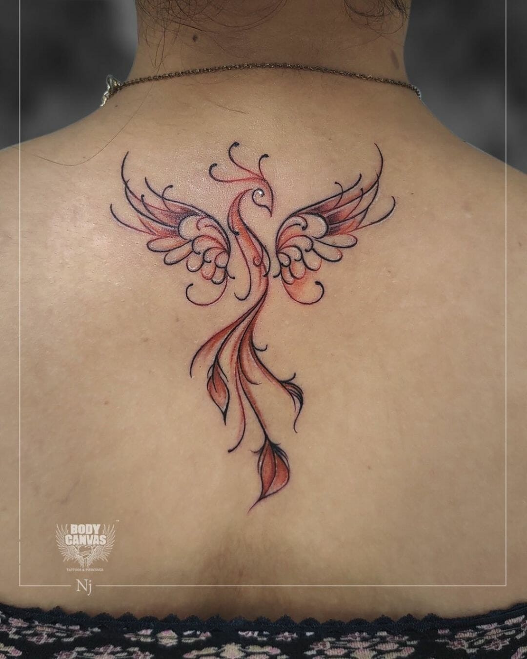 Red And Black Phoenix Tattoo designs