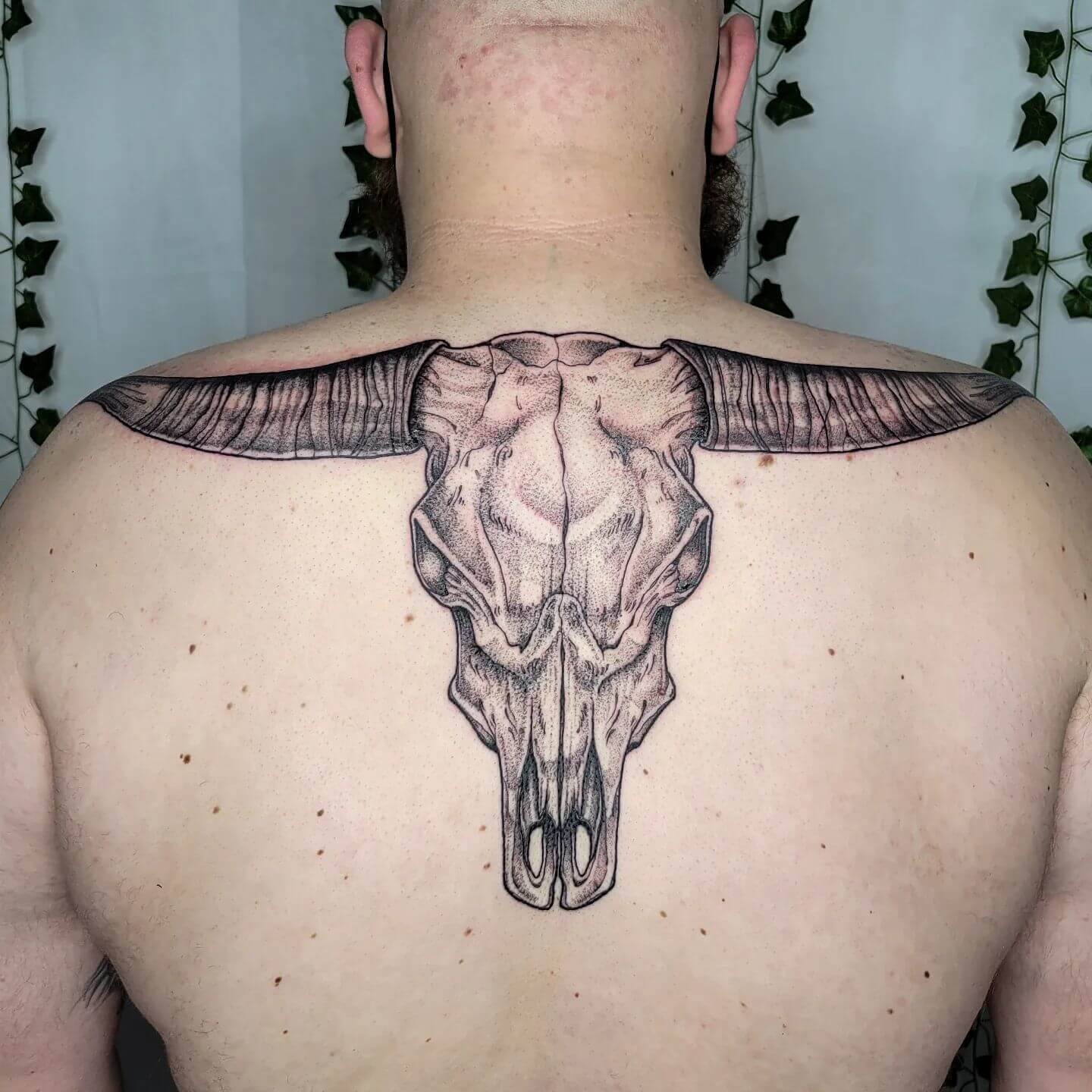 Back Longhorn Tattoo