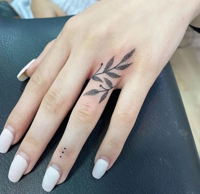 Finger Dot Tattoo