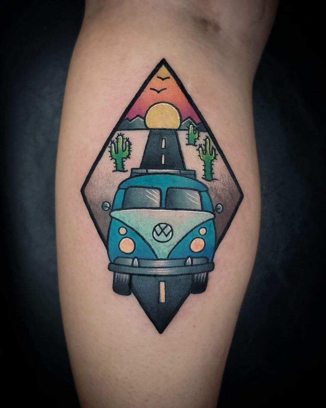 Colorful Explore Geometric Tattoo Designs