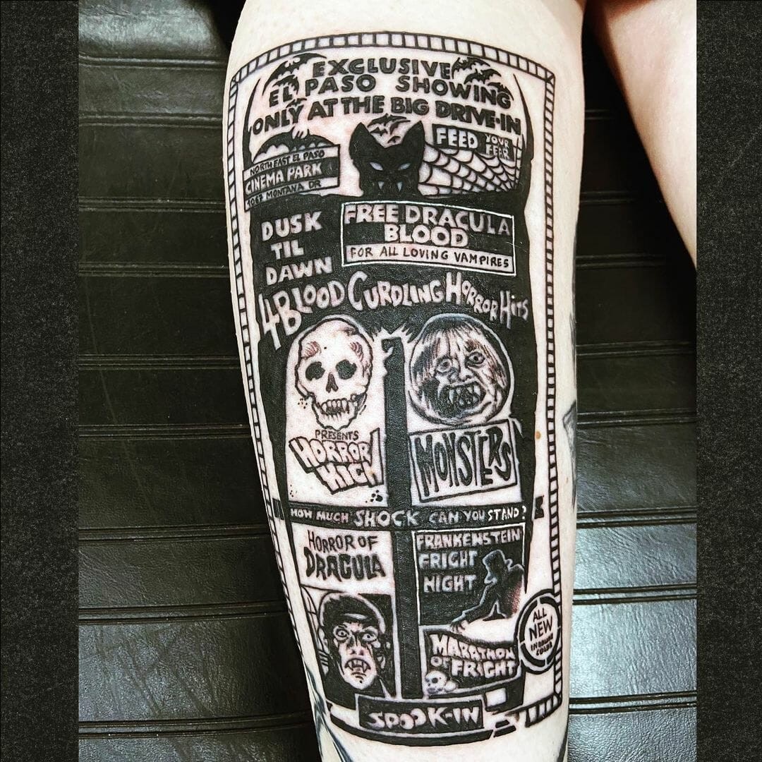 Horror Newspaper Ad Tattoo