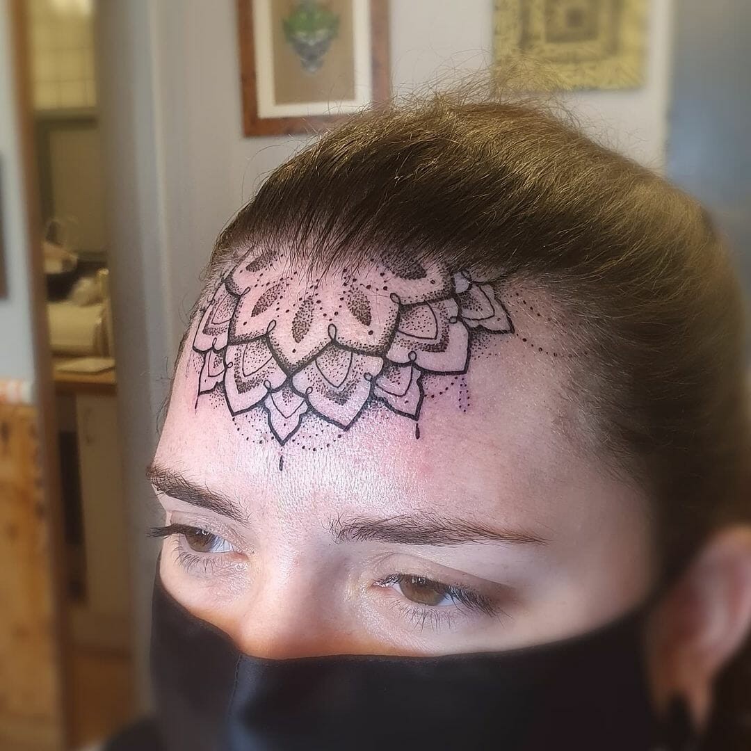 Mandala Forehead Tattoo