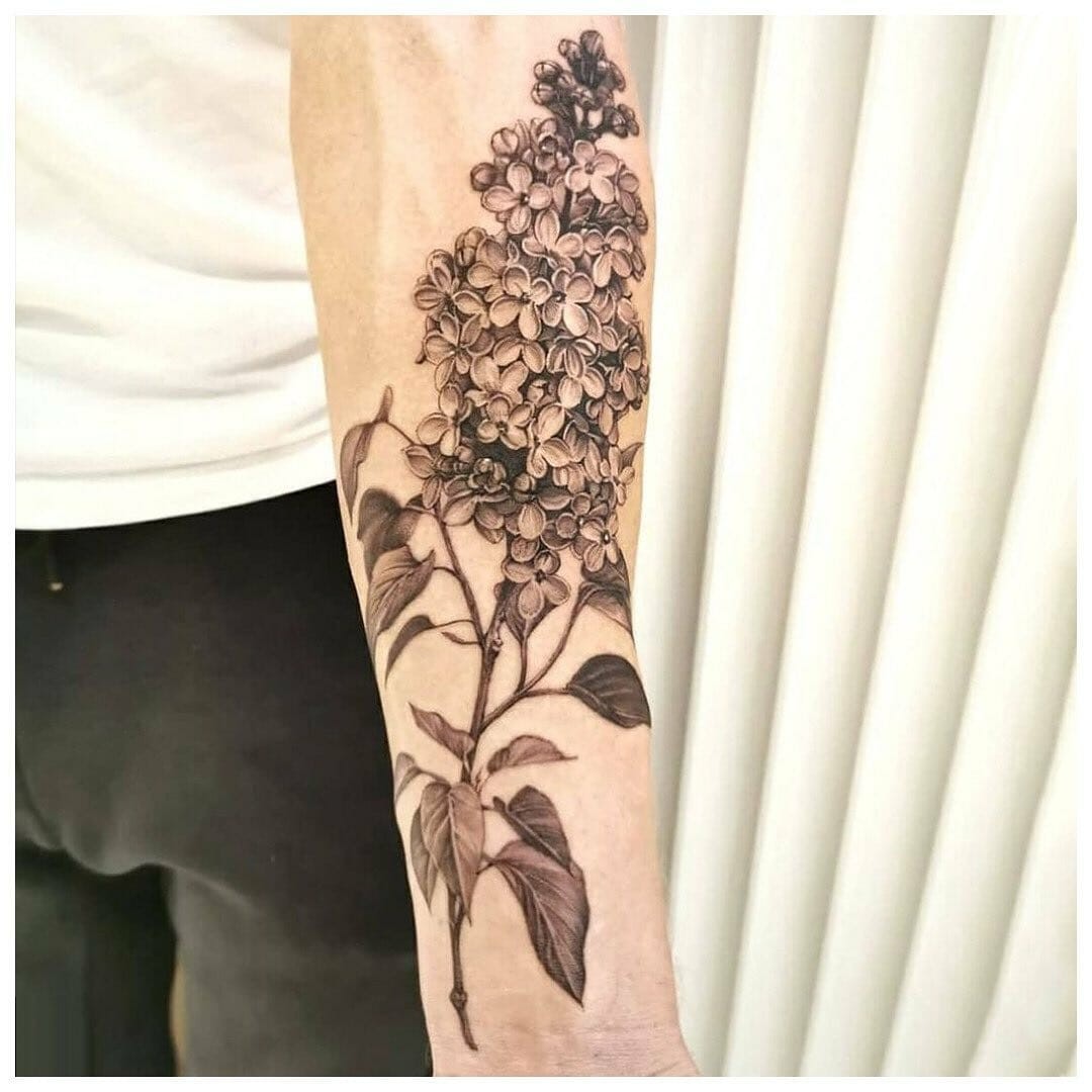 Dense Lilac Flower Tattoo