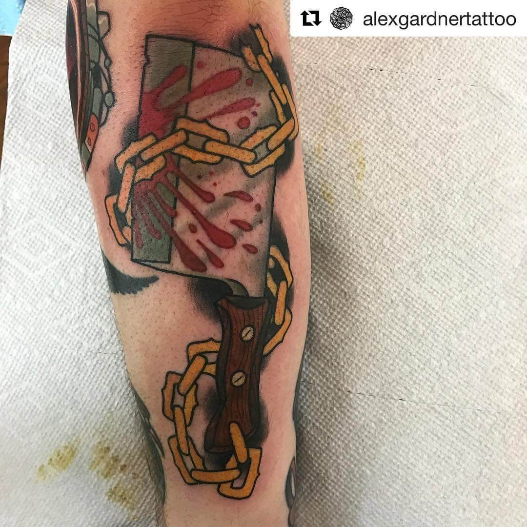 Neo-Traditional Butcher Knife Tattoos