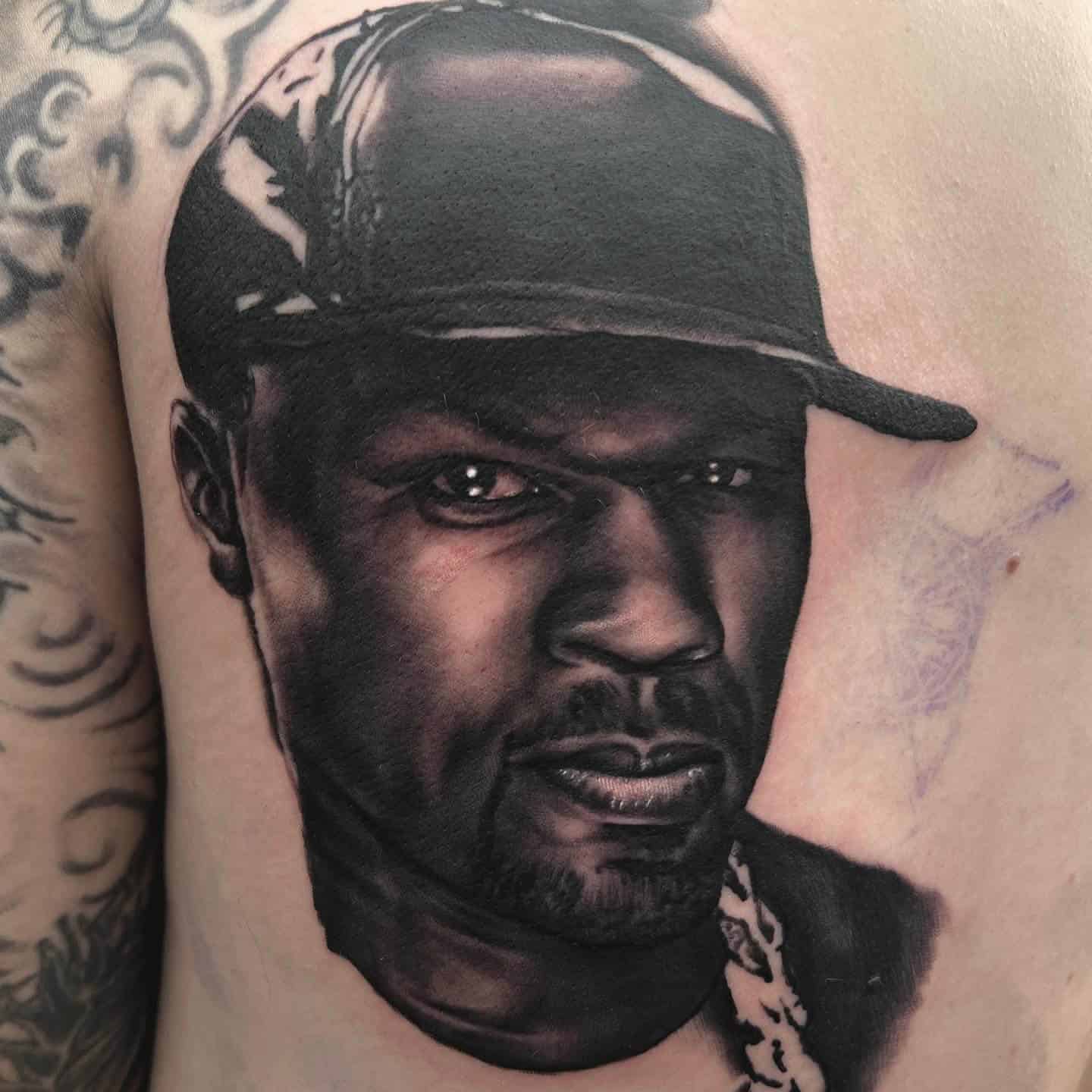 50 Cent Back Tattoo