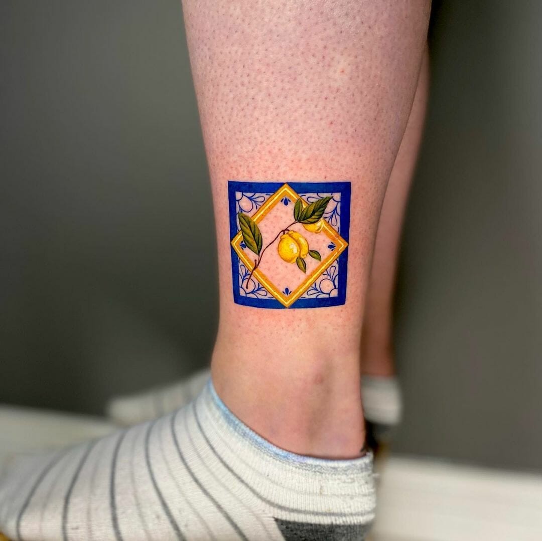 Ceramic Tile Lemon Tattoo