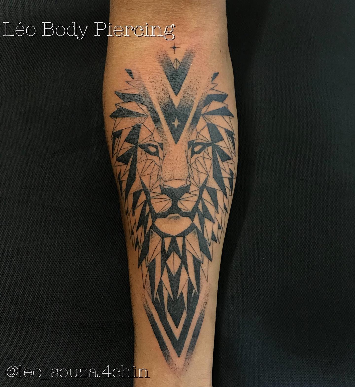 Geometric Lion Tattoo