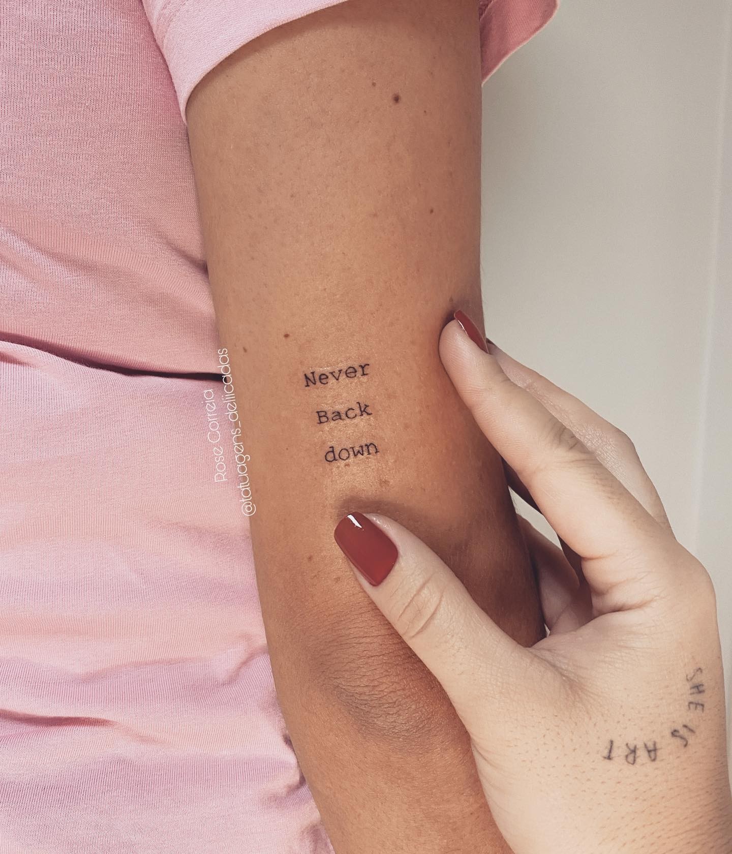 Small N Inspiring Quote Tattoo