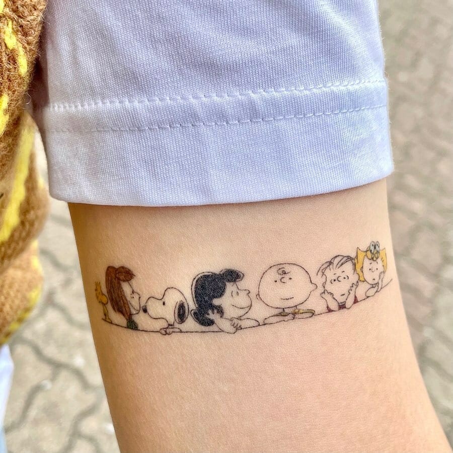 Snoopy With Peanut Tattoo