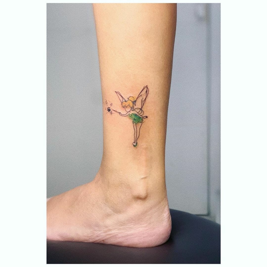 Small Tinkerbell Tattoo Animation Sketch Art