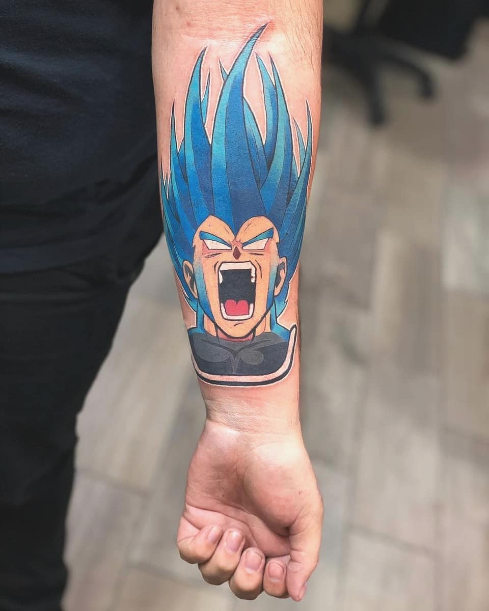 Bright Blue Super Saiyan Tattoos