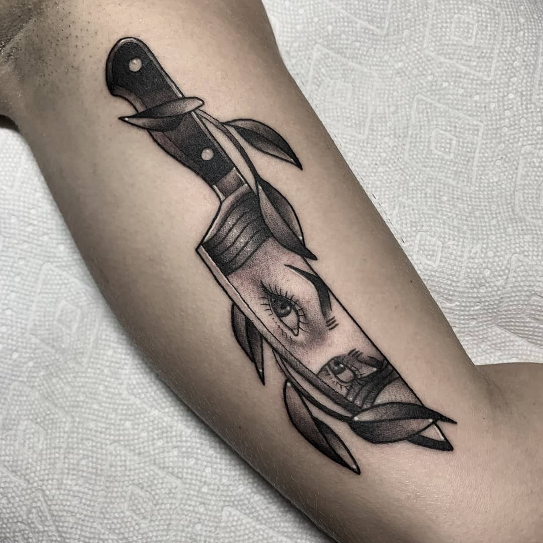 Halloween Butcher Knife Tattoos