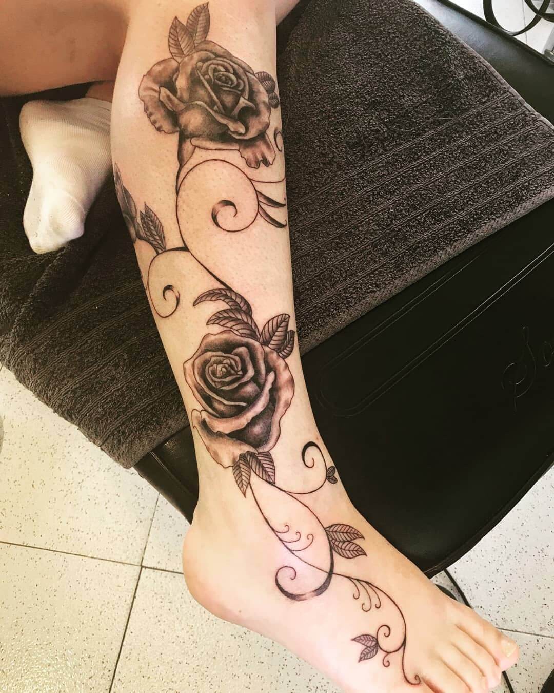 Stunning Ideas For Rose Vine Tattoos