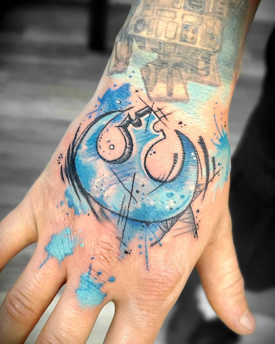 Rebel Alliance Tattoo On Hand