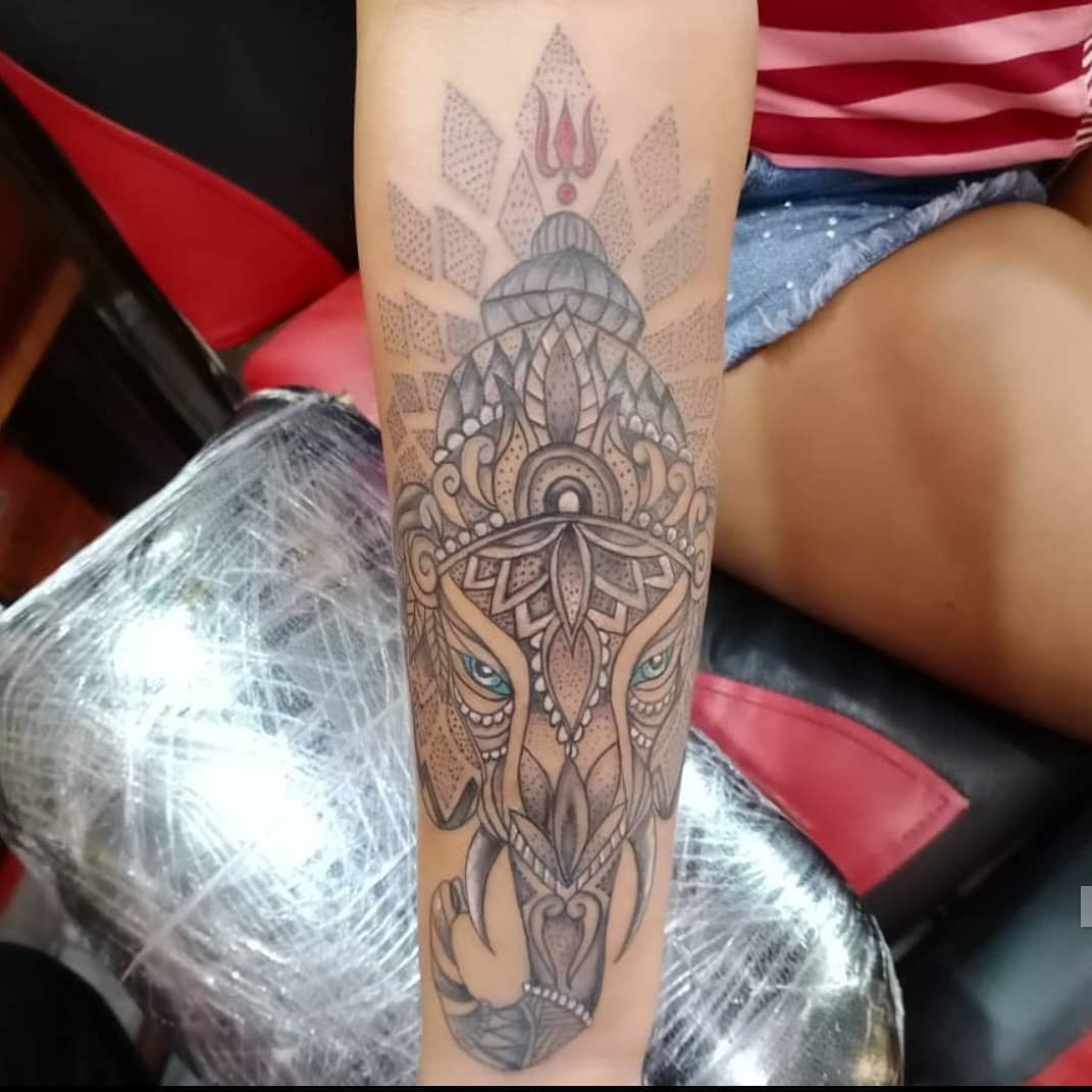 Mandala Baby Elephant Tattoo Ideas