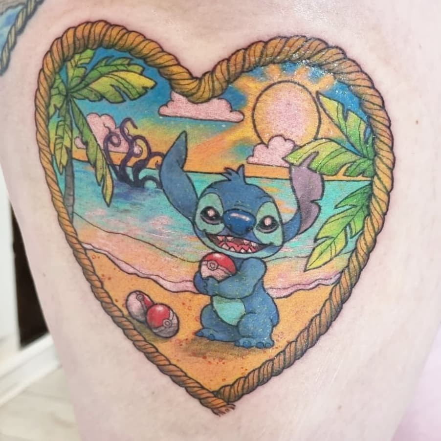 ‘Lilo And Stitch’ Beach Tattoos