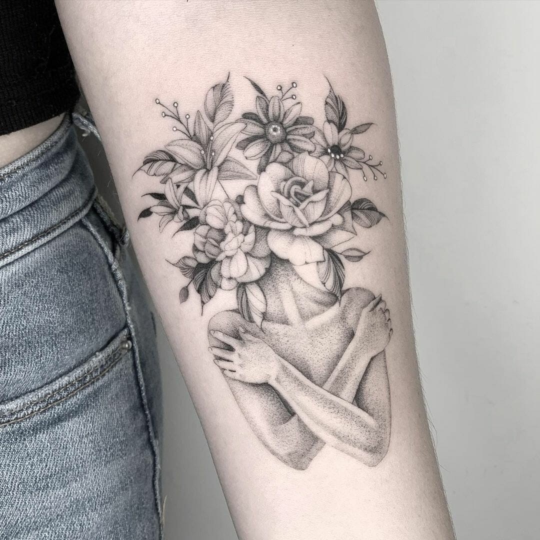 Flower Head Tattoo