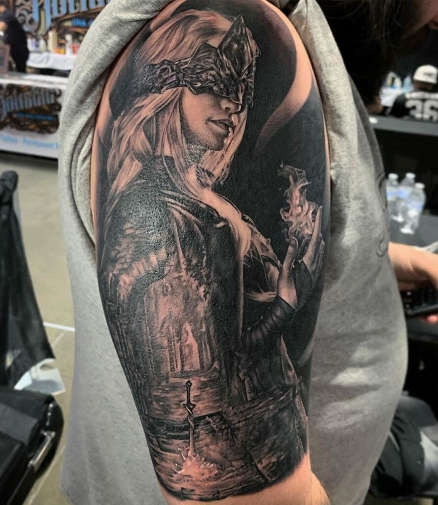 Dark Souls Sleeve Tattoo