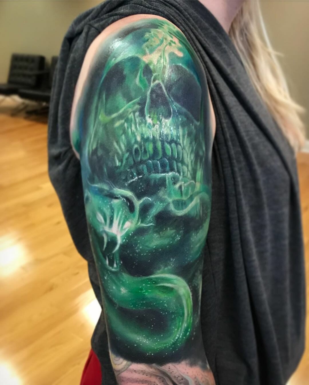 Green Death Eater Tattoo Harry Potter