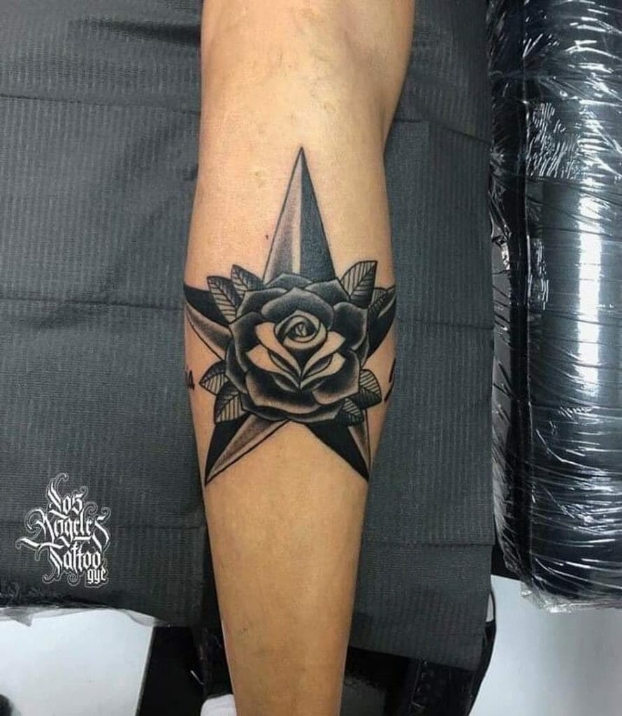 Rose Nautical Star Tattoo