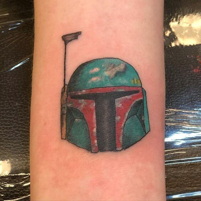 Small And Detailed Bounty Hunter Fett Tattoo