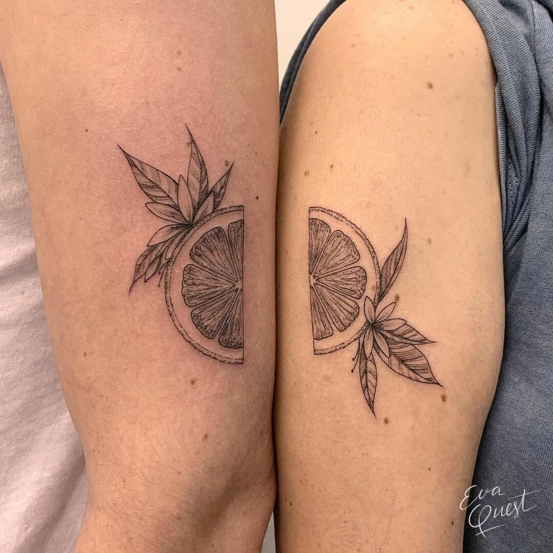 Couple Lemon Wedges Tattoo