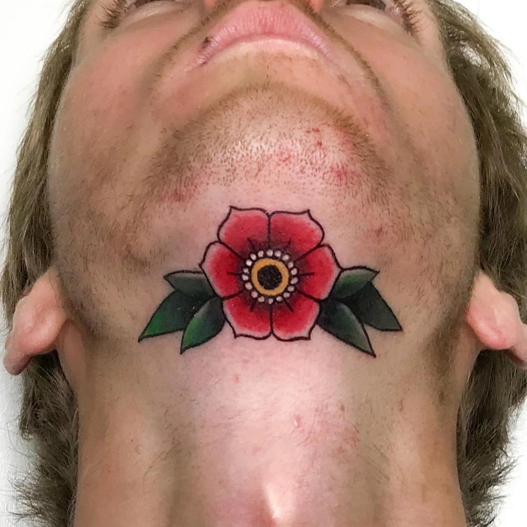 Botanical Chin Tattoo