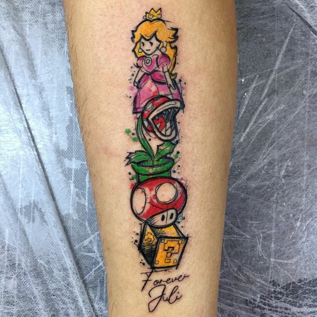 Princess Peach Mario Tattoo