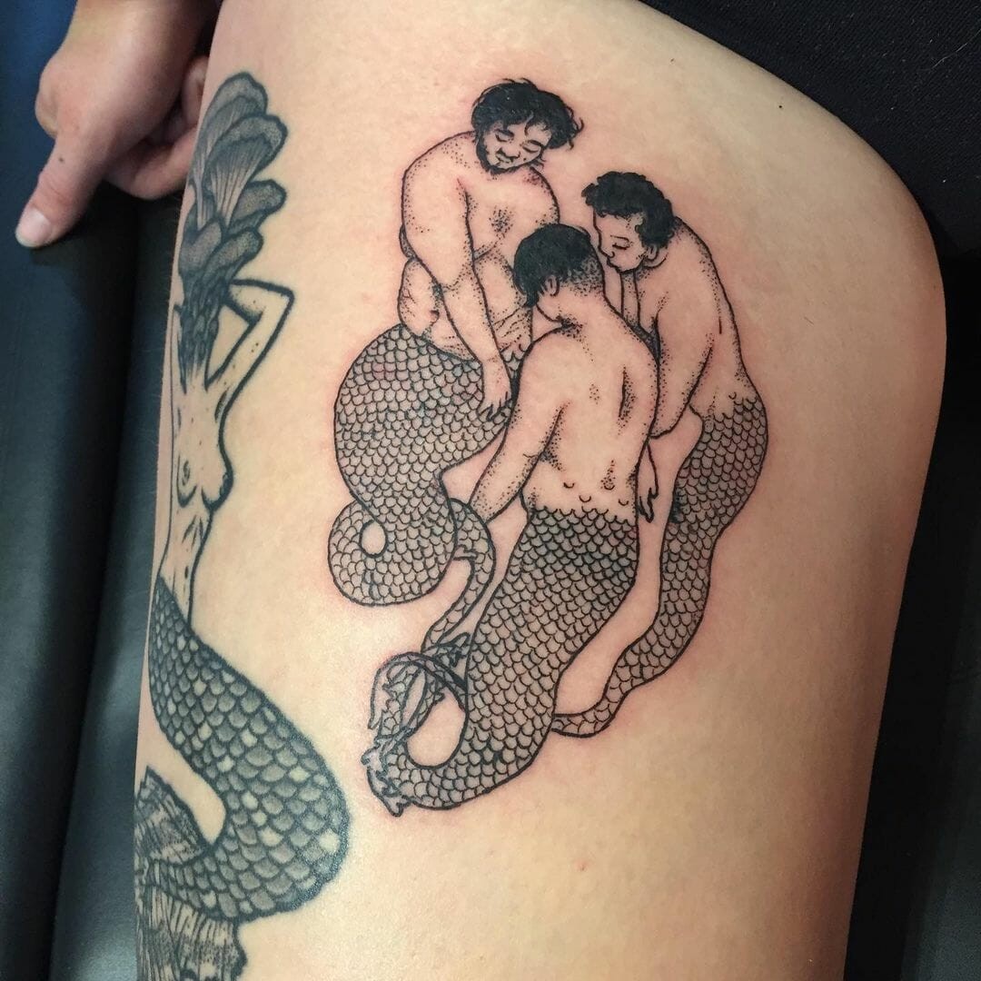 Black Mermaid Tattoo