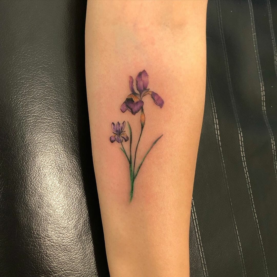 Matching Purple Iris Tattoo Designs