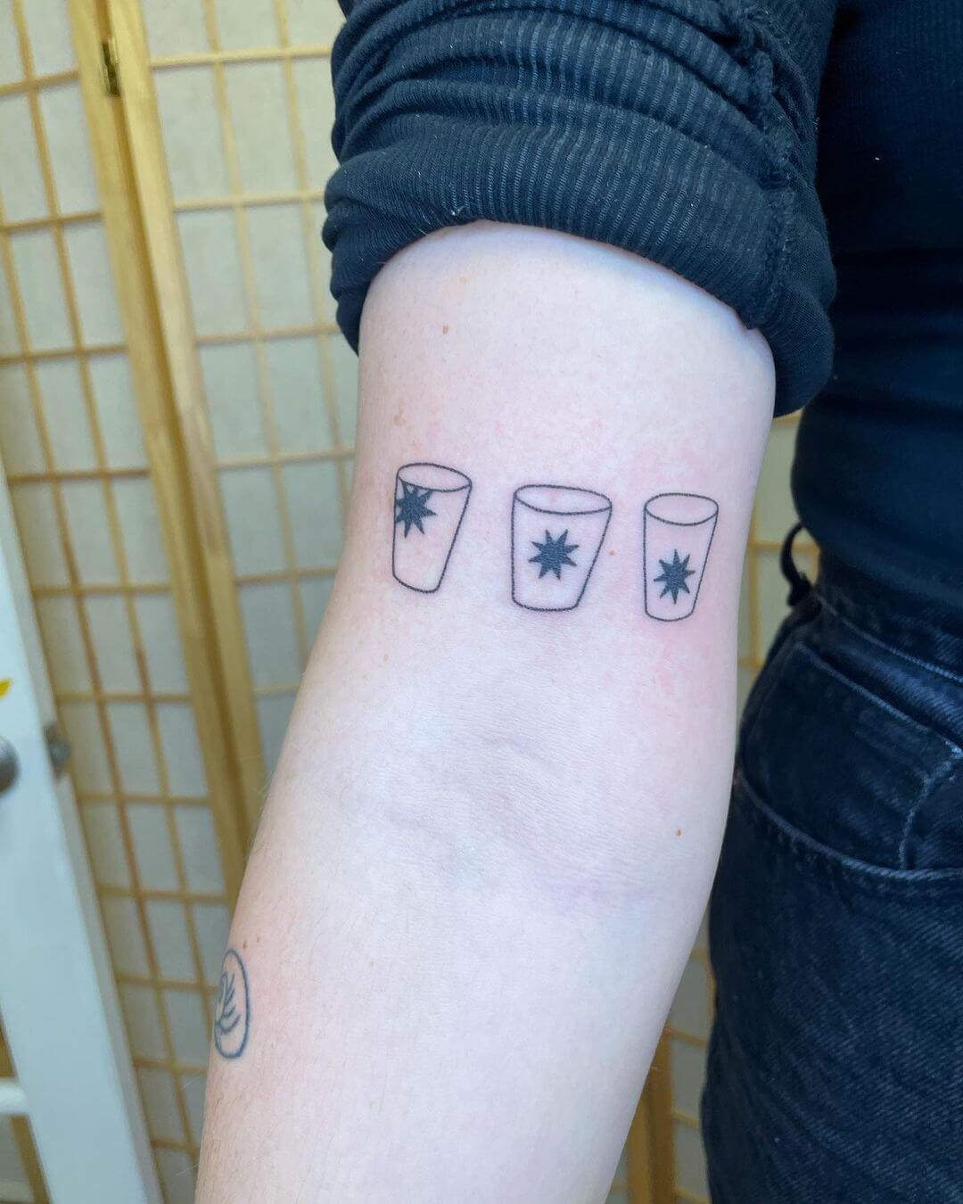 Celebratory Tarot Card Tattoo Of Three Cups